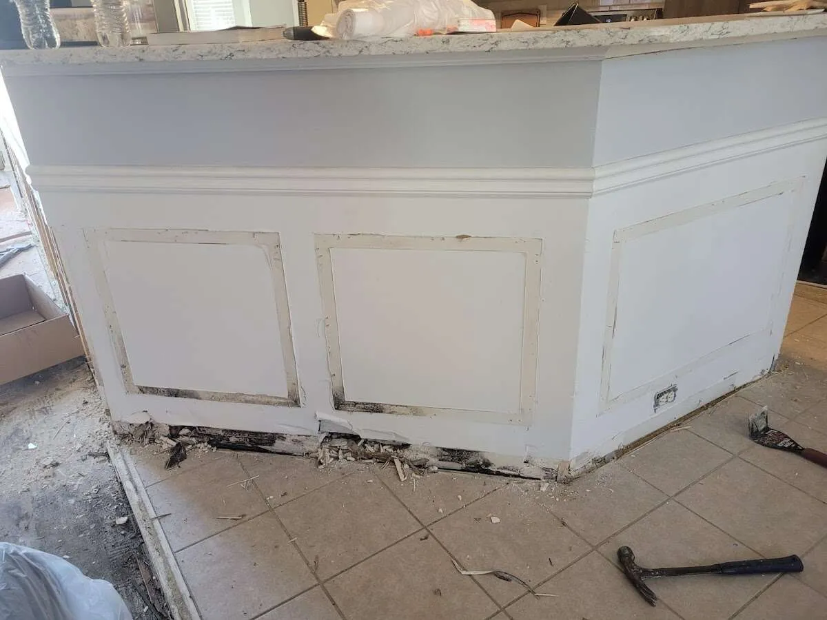 Water damage and mold on kitchen during Mold Inspection & Testing in Redondo Beach